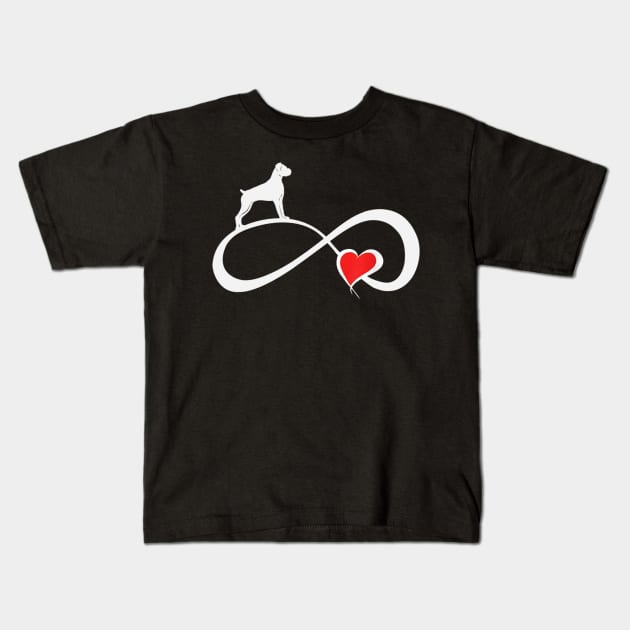 Boxer Love Infinity Symbol Kids T-Shirt by Xamgi